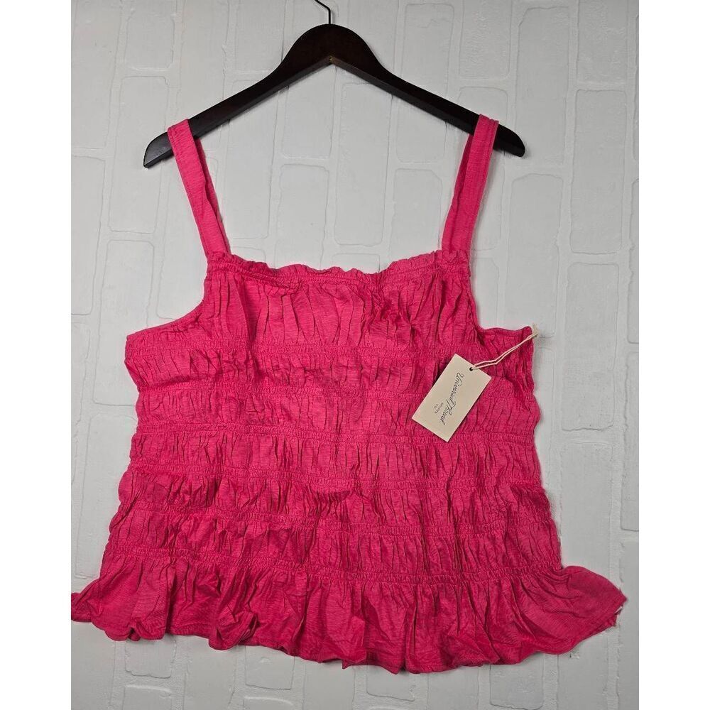 Universal Thread Pink Smocked Cropped Tank Top 3X